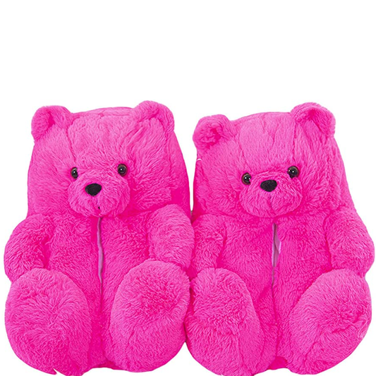 Hot Pink Bear Slippers