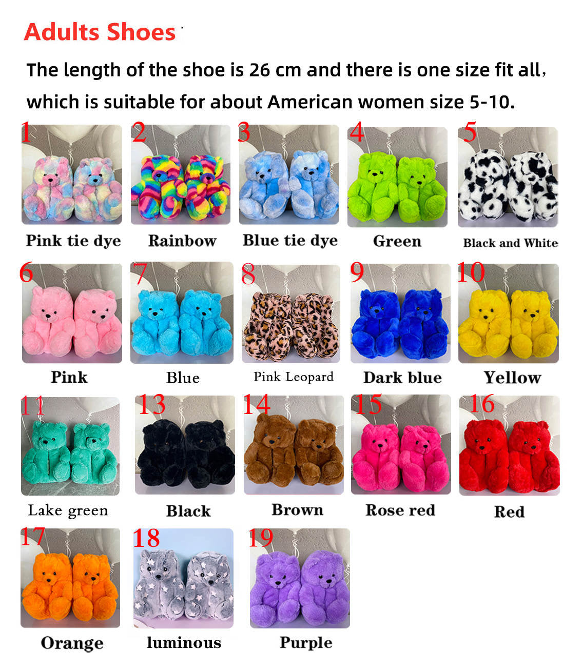 ADULT Teddy Bear Slippers (Business Bundle Deal)