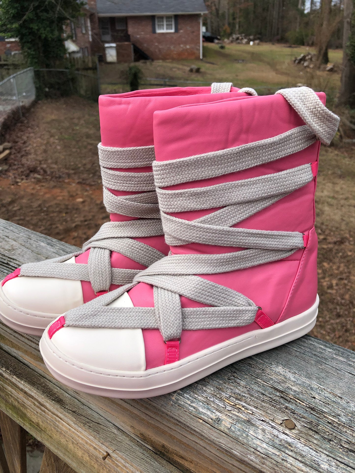 Pink High Lace Rockstar Boot
