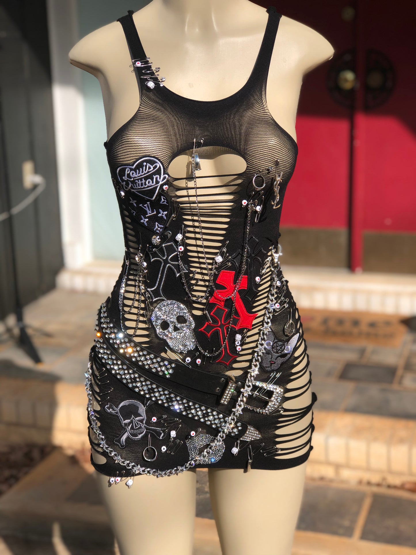 Safety Pin ROCKSTAR dress TRENDING popular Exotic club wear, club dress, video vixen, birthday dress